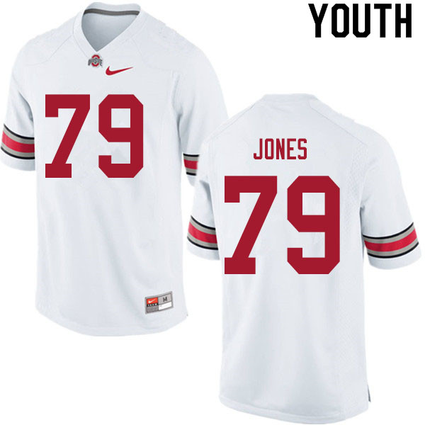 Ohio State Buckeyes Dawand Jones Youth #79 White Authentic Stitched College Football Jersey